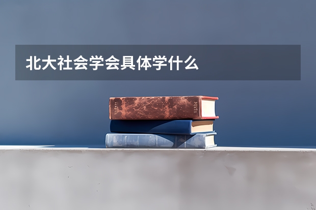北大社会学会具体学什么