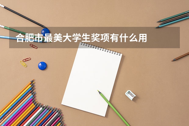 合肥市最美大学生奖项有什么用