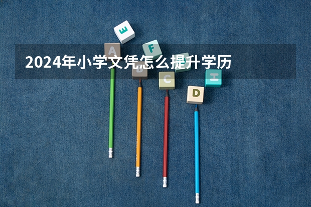 2024年小学文凭怎么提升学历